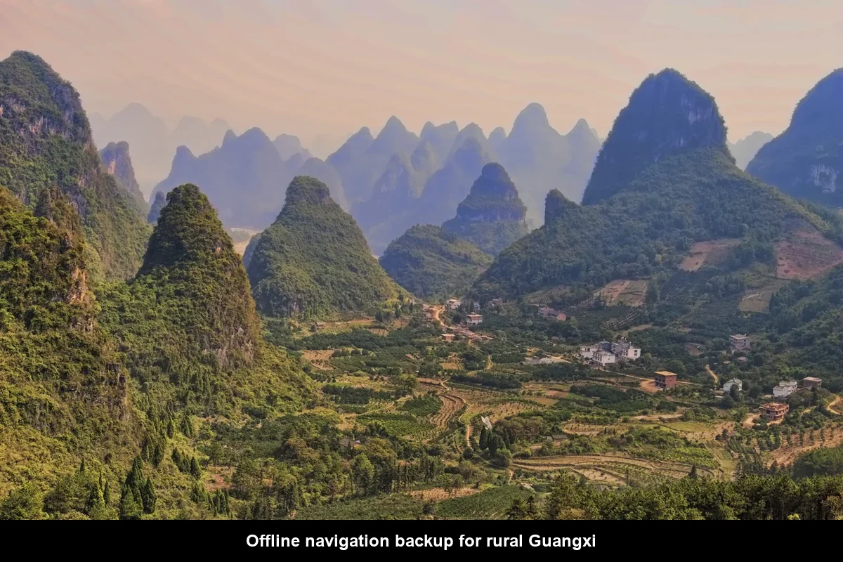 Offline navigation backup for rural Guangxi